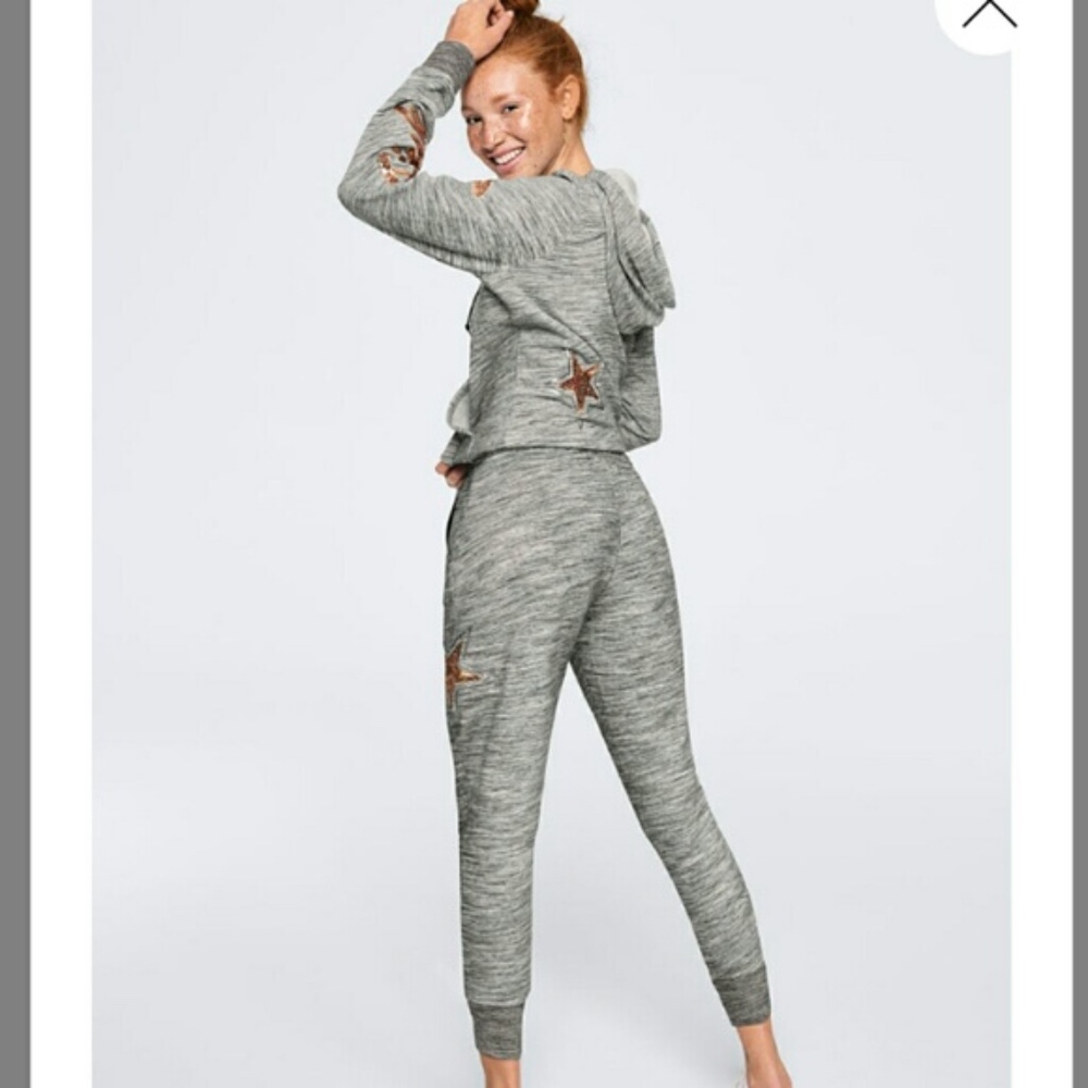 Victoria Secret PINK Hoodie/Jogger Set Gold Star